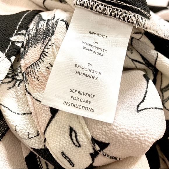 C&E Pink, White, & Black Floral Print Long Sleeve Dress - Size M - Picture 8 of 11